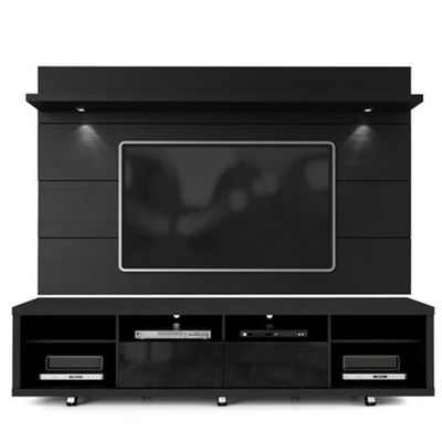 Cabrini TV Stand and Floating Wall TV Panel 70-75 inch-Black