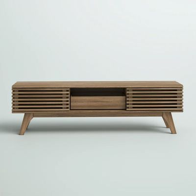 Thread Engineered Wood TV Stand with Storage Doors up to 55 inch-Brown