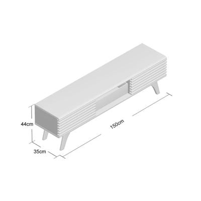 Thread Engineered Wood TV Stand with Storage Doors up to 55 inch-Brown