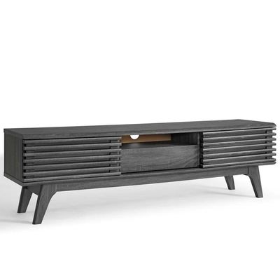 Thread Engineered Wood TV Stand with Storage Doors up to 55 inch-Charcoal
