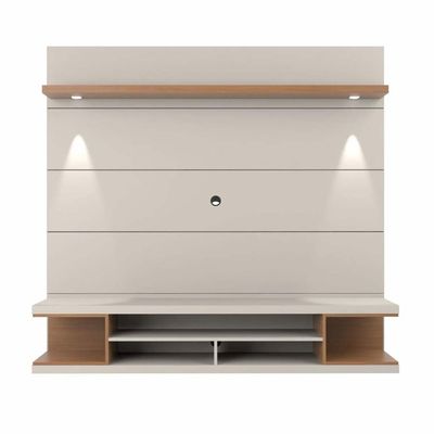 Milano Floating Entertainment Center for TVs up to 60 inch-White & Brown