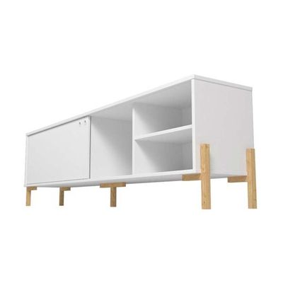 Bowery TV Stand White and Oak