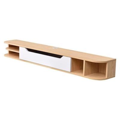 Amazon Wall Mounted Media Console-Oak & White