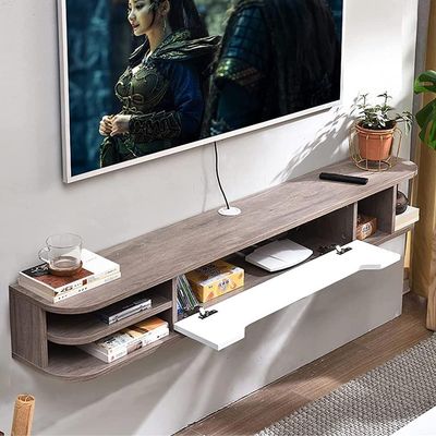 Amazon Wall Mounted Media Console-White & Brown