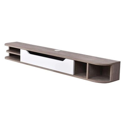 Amazon Wall Mounted Media Console-White & Brown