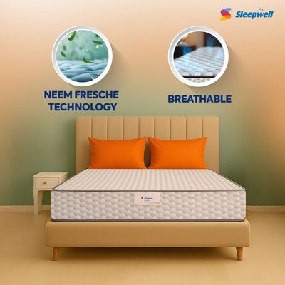 Sleepwell Dual Pro Profiled Foam | 10 Night Trial | Reversible | Gentle And Firm Triple Layered Anti Sag Foam Mattress | Twin Bed Size (200L x 120W x 30H cm)
