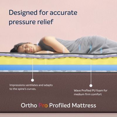 Ortho Profiled With Airvent Cool Gel Technolog Memory Foam Single Mattress 200X120X20 Cm - With 7 Year Warranty 