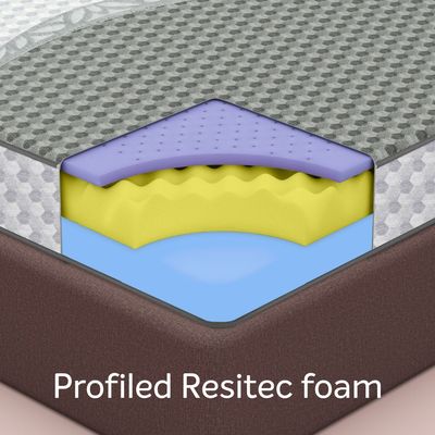 Ortho Profiled Foam With Airvent Cool Gel Technology & Memory Foam Single Mattress 200X90X25 Cm - With 7-Year Warranty