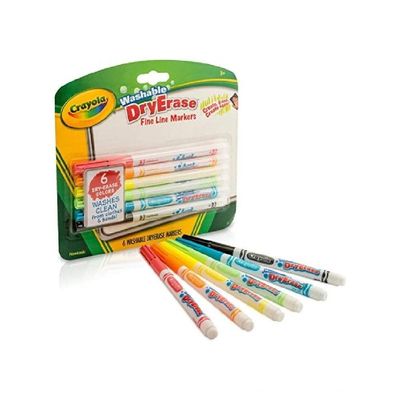 Crayola 6 Count Dry Erase Fine Line Washable Markers