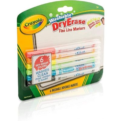 Crayola 6 Count Dry Erase Fine Line Washable Markers