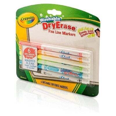 Crayola 6 Count Dry Erase Fine Line Washable Markers