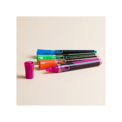 U Brands Liquid Chalk Dry Erase Markers Bullet Tip Multi Bright Colors Pack of 4