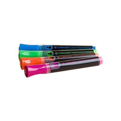 U Brands Liquid Chalk Dry Erase Markers Bullet Tip Multi Bright Colors Pack of 4
