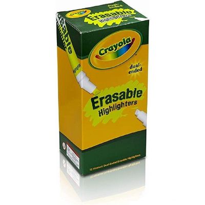 Crayola 12 Count Bulk Set Dual Ended Erasable Highlighter