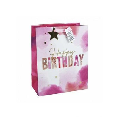 Eurowrap White Kraft Birthday Girl Gift Bag Medium