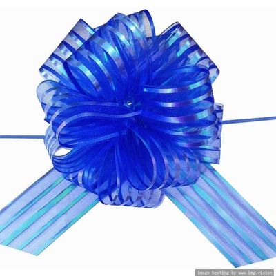 Wrap & Roll 5 inch Organza Bow With 15mm x 1.27 Meter Ribbon Blue