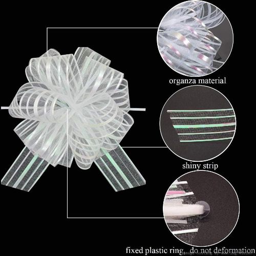 Wrap & Roll 5 inch Organza Bow With 15mm x 1.27 Meter Ribbon Silver
