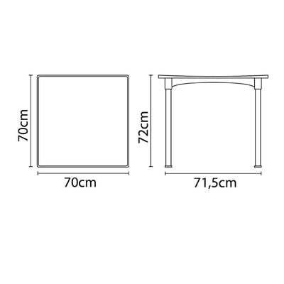 Tramontina Diana White Polypropylene Table With Anodized Aluminum Legs-White