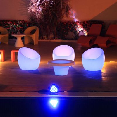 Tramontina Cona Lumiére White Polyethylene Coffee Table With LED Lamp-White