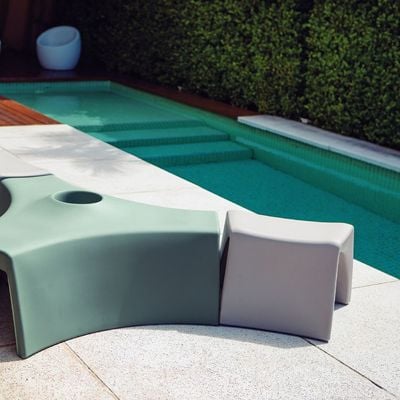 Tramontina Elo Concrete-Colored Polyethylene Stool-Concrete