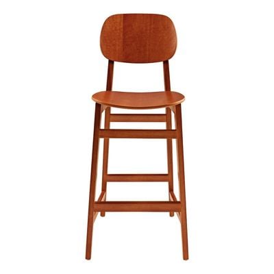 Tramontina London High Stool in Almond-Colored Brazilian Tauari Wood-Wood