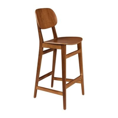 Tramontina London High Stool in Almond-Colored Brazilian Tauari Wood-Wood