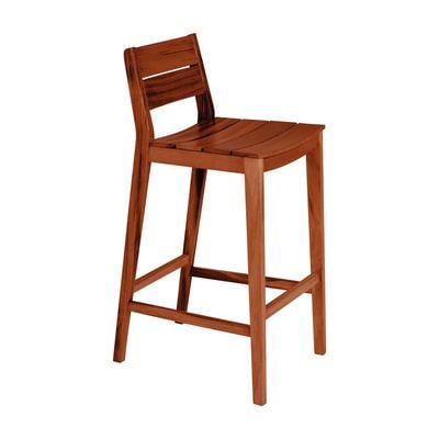 Tramontina Toscana High Stool in Brazilian Muiracatiara Wood With Eco Clear Finish-Wood