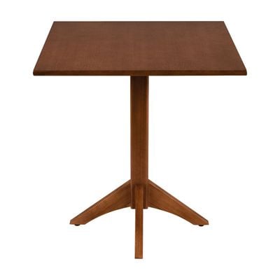Tramontina London 4 Seats Square Pedestal Table in Almond-Colored Brazilian Tauari Wood-Wood
