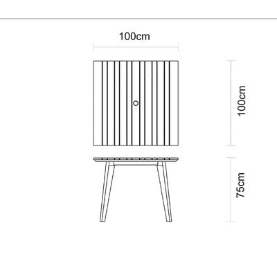 Tramontina Toscana 4 Seats Square Table in Brazilian Muiracatiara Wood With Eco Clear Finish-Wood