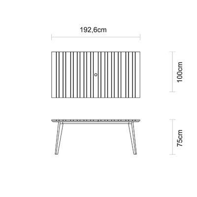 Tramontina Toscana 6 Seats Rectangular Table in Brazilian Muiracatiara Wood With Eco Clear Finish-Wood