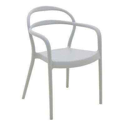 Tramontina Sissi Gray Polypropylene and Fiberglass Chair With Armrests-Yellow