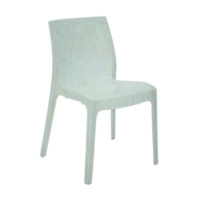 Tramontina Alice Pearl White Polypropylene Chair in Glossy Marble Finish-White