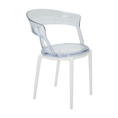 Tramontina Luna Clear Polycarbonate Chair With Polypropylene Legs-White