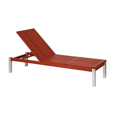 Tramontina Terrazzo Fitt Sunbed in Brazilian Jatobá Wood and Eco Blindage With Foam Mattress-Wood