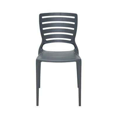 Tramontina Sofia Graphite Polypropylene and Fiberglass Chair With Horizontal Backrest-Graphite