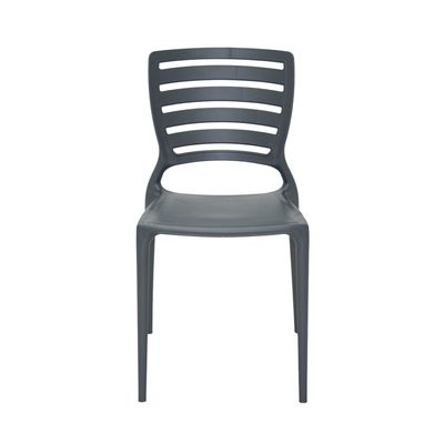 Tramontina Sofia Graphite Polypropylene and Fiberglass Chair With Horizontal Backrest-Graphite