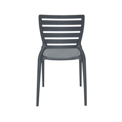 Tramontina Sofia Graphite Polypropylene and Fiberglass Chair With Horizontal Backrest-Graphite