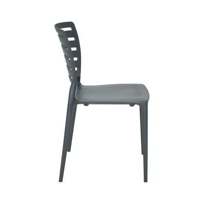 Tramontina Sofia Graphite Polypropylene and Fiberglass Chair With Horizontal Backrest-Graphite