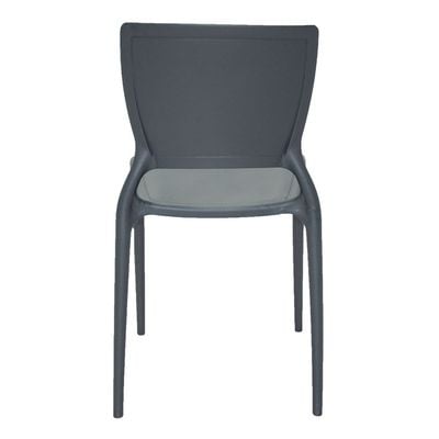 Tramontina Sofia Graphite Polypropylene and Fiberglass Chair With Closed Backrest-Graphite