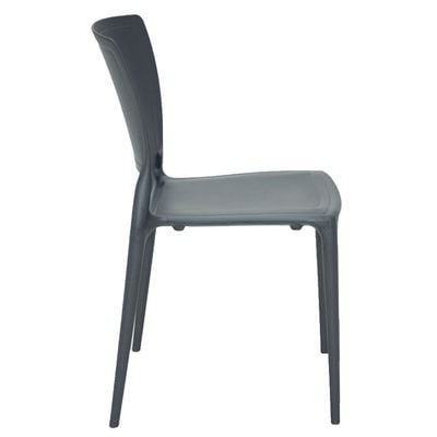 Tramontina Sofia Graphite Polypropylene and Fiberglass Chair With Closed Backrest-Graphite