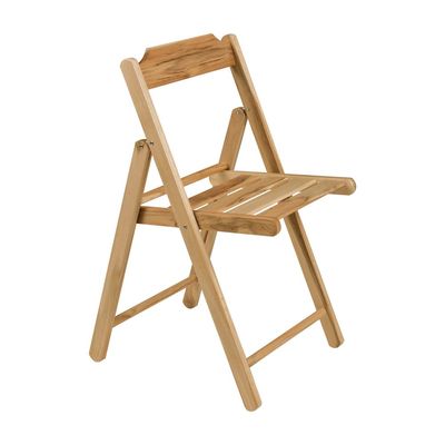 Tramontina Beer Foldable Chair With Natural Finish Teak Wood-Wooden