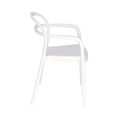 Tramontina Sissi White Polypropylene and Fiberglass Chair With Armrests-White