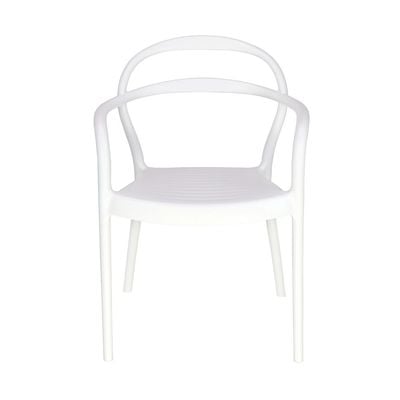 Tramontina Sissi White Polypropylene and Fiberglass Chair With Armrests-White