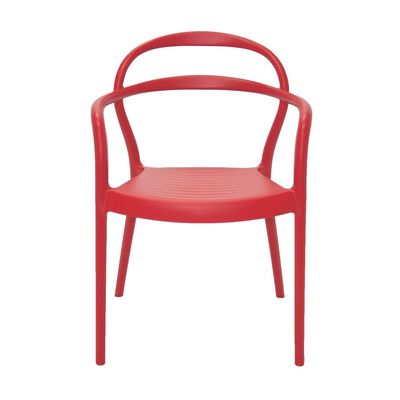 Tramontina Sissi Red Polypropylene and Fiberglass Chair With Armrests-Red
