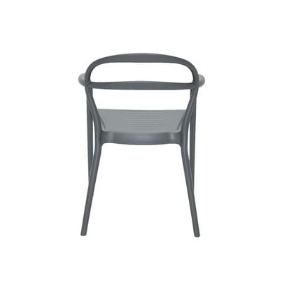 Tramontina Sissi Graphite Polypropylene and Fiberglass Chair With Armrests-Graphite