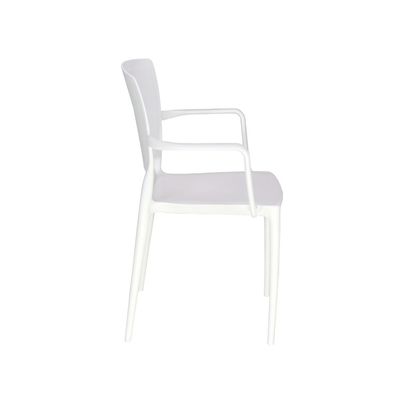 Tramontina Sofia White Polypropylene and Fiberglass Chair With Closed Backrest and Armrests-White