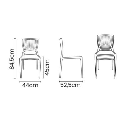 Tramontina Safira Taupe Polypropylene and Fiberglass Chair-Taupe