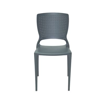 Tramontina Safira Graphite Polypropylene and Fiberglass Chair-Graphite