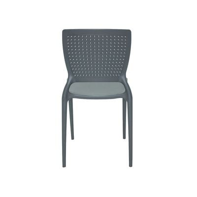 Tramontina Safira Graphite Polypropylene and Fiberglass Chair-Graphite