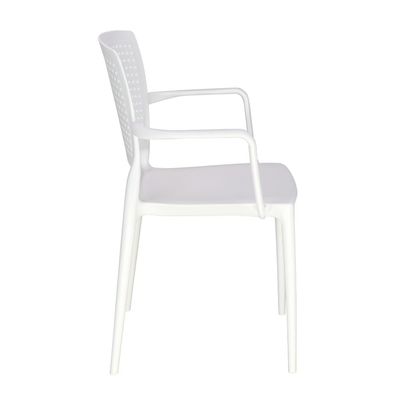 Tramontina Safira White Polypropylene and Fiberglass Chair With Armrests-White